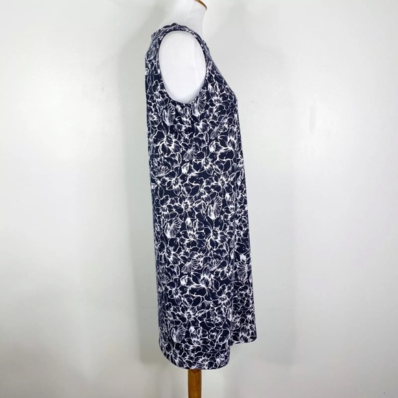 Talbots Dress Scalloped Neckline Blue White Floral Sz. SP - Picture 4 of 10